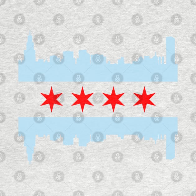 Chicago Flag Skyline by E